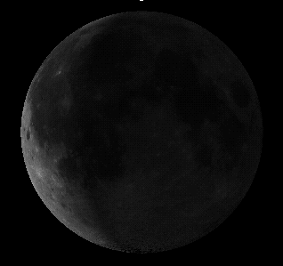 La luna mostrando las diferentes fases según el foco de luz que le llega del sol