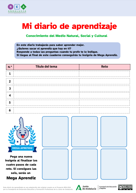 Portada del diario de aprendizaje