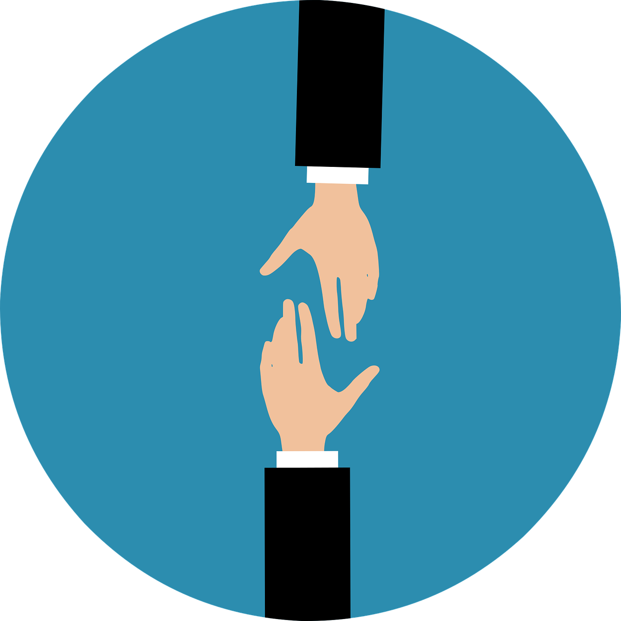 Dos manos intentando alcanzar a tocarse