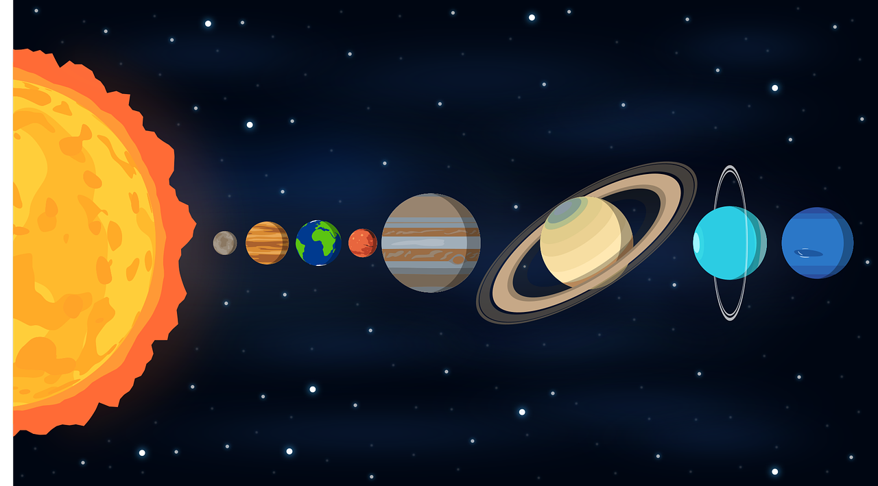 Imagen del Sistema Solar, mostrando todos los planetas y el Sol