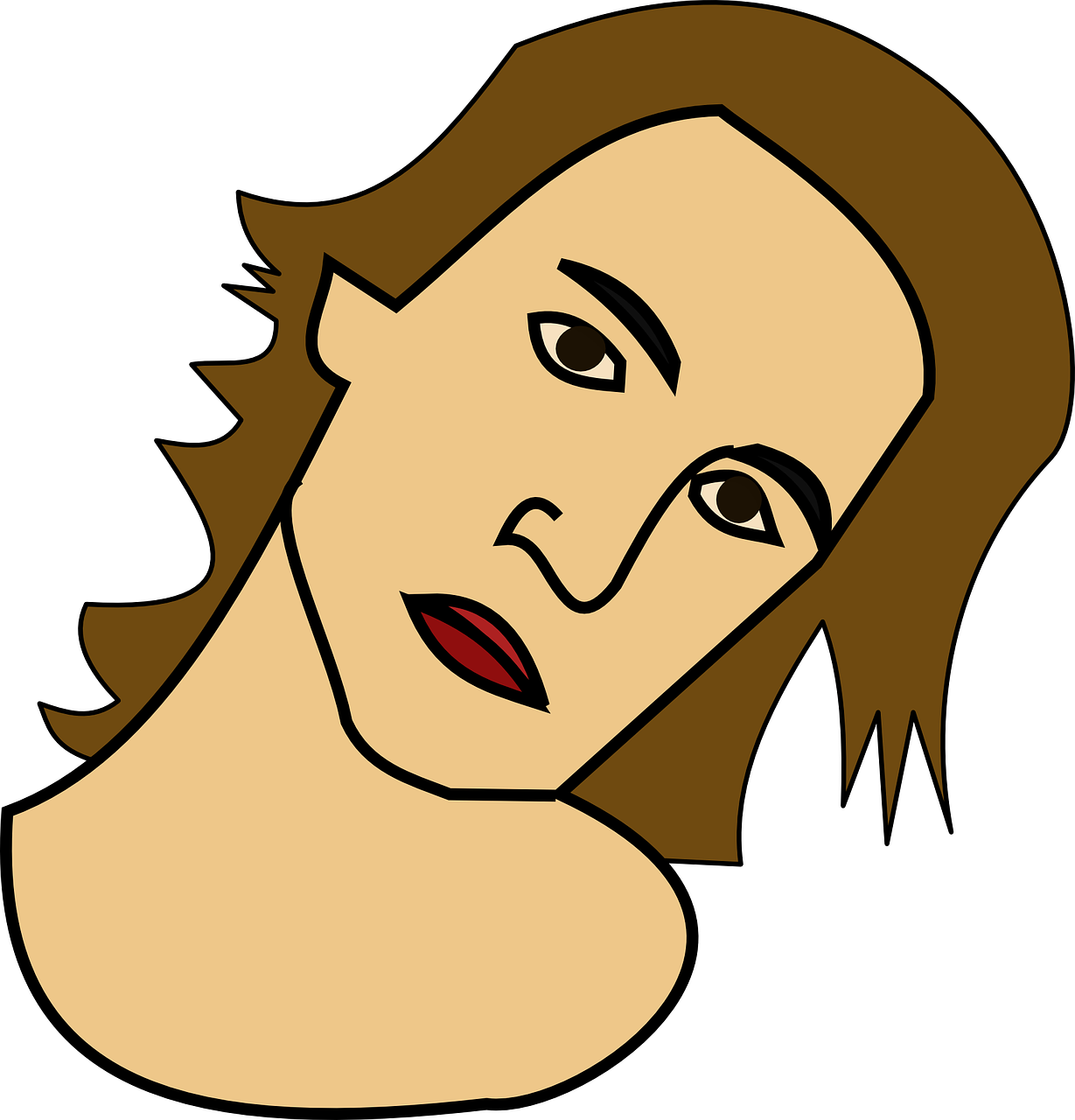 Cabeza de mujer inclinada