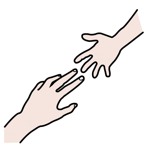 Manos intentando cogerse