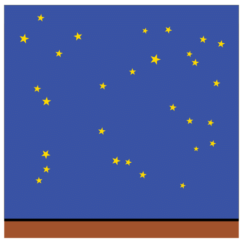 Pictograma de un cielo por la noche con estrellas