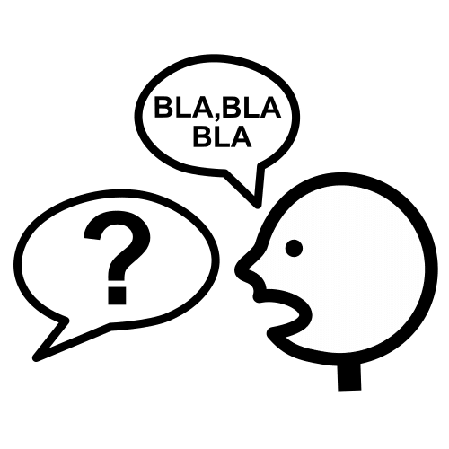 Personaje contestando a una pregunta