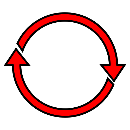 Pictograma de flechas en círculo que significan 