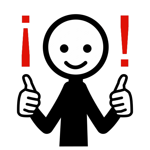 Personaje enseñando los pulgares