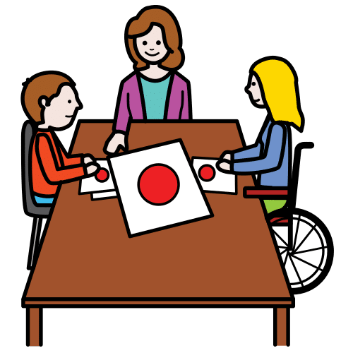 Niños trabajando juntos